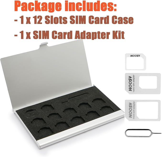 Aluminum SIM Card Case, 12 Slots Ultrathin Nano SIM Card Holder - Image 5