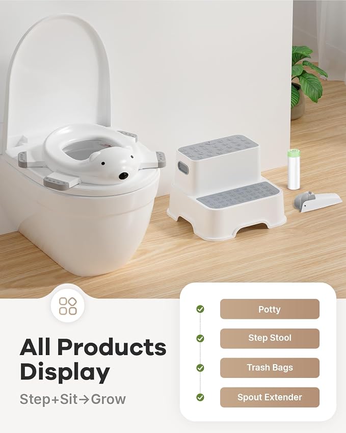 3 in 1 Potty Training Toilet & Toddler No-Slip Step Stool - Image 2