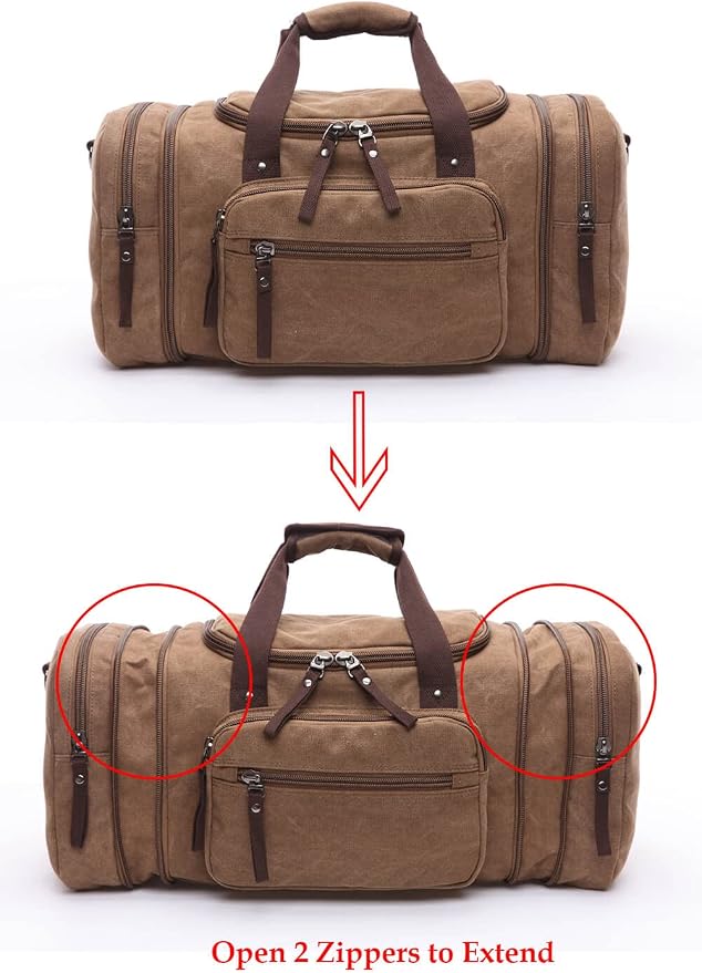 Duffle Bag for Travel, Large Canvas Duffel Bag for Travelling Overnight - Image 4