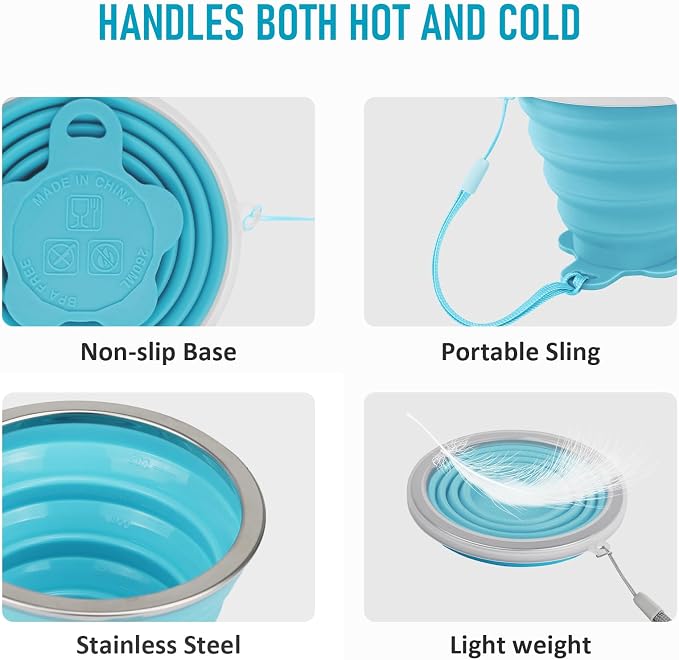 JBER Silicone Collapsible Travel Cup, Silicone Folding Camping Cup - Image 4
