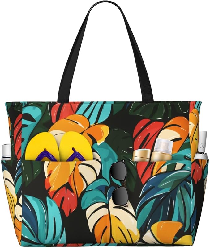 Beach Bag for Women Beach Tote Bag Waterproof Sandproof Large Bags by NLZI