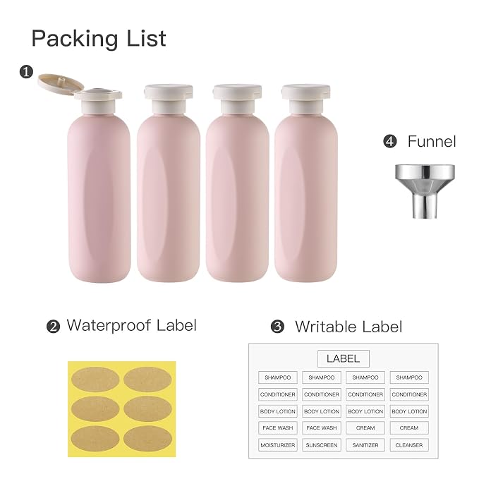 6.7oz Travel Shampoo Bottle, Empty Plastic Squeeze Bottles - Image 5