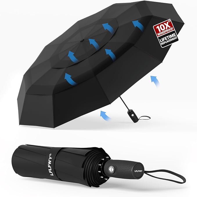 Windproof Travel Umbrella Compact, Automatic Open Close Umbrellas - Image 2