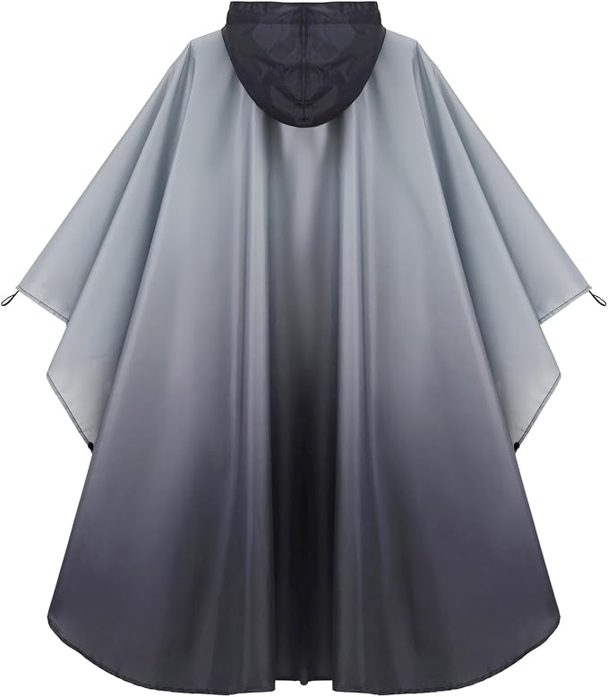 Rain Poncho Jacket Coat Hooded Zipper Style - Image 7