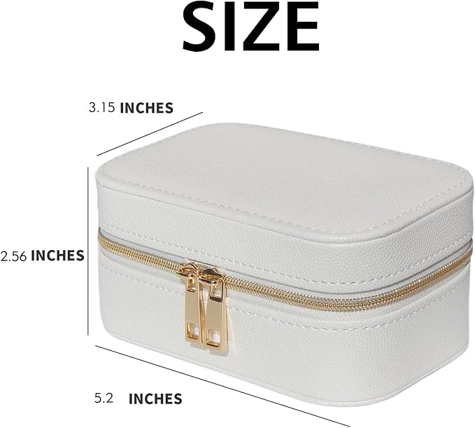 Small Jewelry Travel Case For Womens Small Rectangle PU Leather Jewelry Box - Image 4