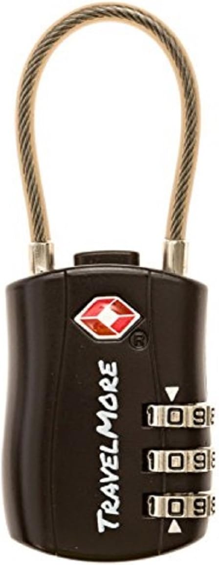 TSA Approved Travel Combination Cable Luggage Locks by TravelMore