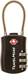 TSA Approved Travel Combination Cable Luggage Locks by TravelMore