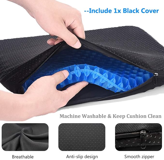 Gel Seat Cushion for Long Sitting Pressure Relief for Back, Tailbone Pain – - Image 5