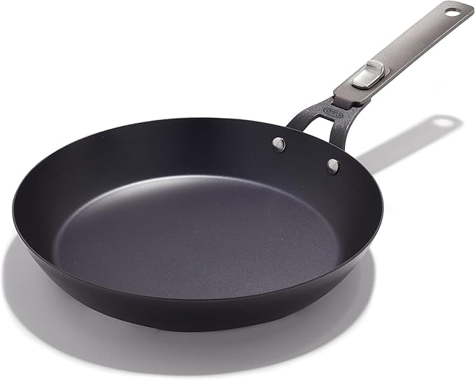 OXO Outdoor Pre-Seasoned Carbon Steel 10" Frying Pan Skillet, Detachable Handle by OXO