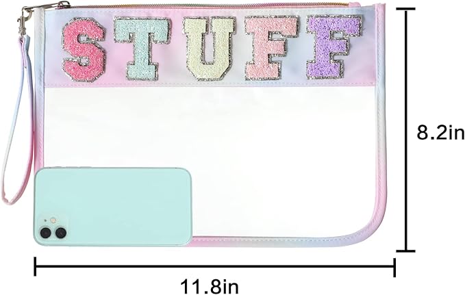 DYSHAYEN Chenille Letter Clear Zipper Pouch - Image 4