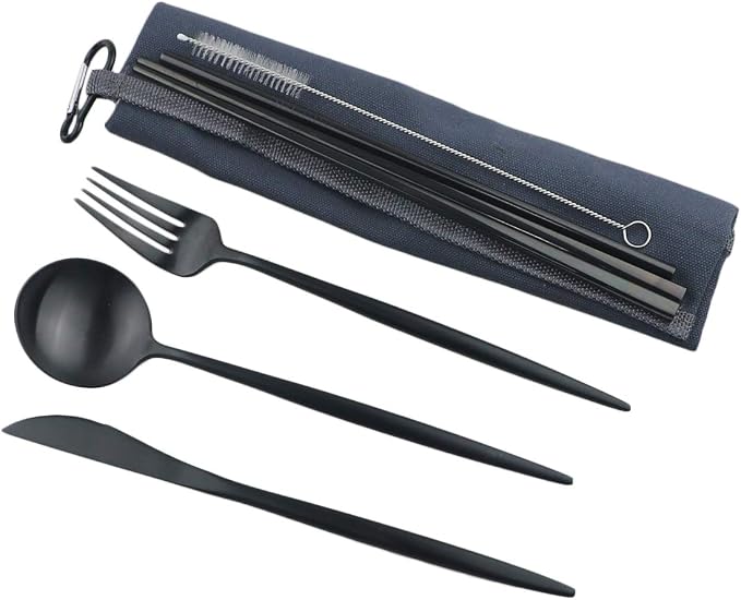 Gugrida Reusable Travel Utensils, 7 Piece Portable 304 Stainless Steel - Image 4
