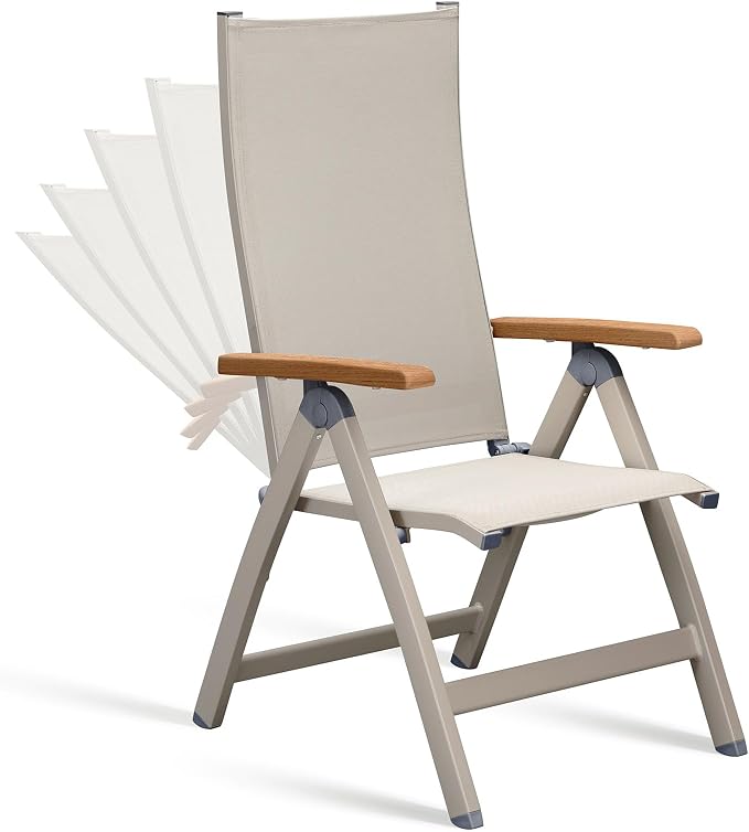 Adjustable Folding Chair, Indoor & Outdoor Balcony, Patio Porch, Garden Lawn by SunairUpscaleFurniture