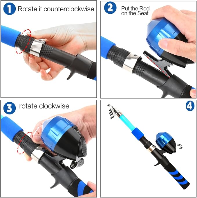 Collapsible Telescopic Fishing Rod and Reel Combo Push Button Small Fishing - Image 3