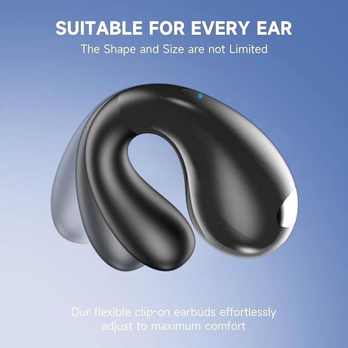 Open Ear Earbuds Wireless Bluetooth 5.4 Earphones, Flexible Clip On Ear buds - Image 6