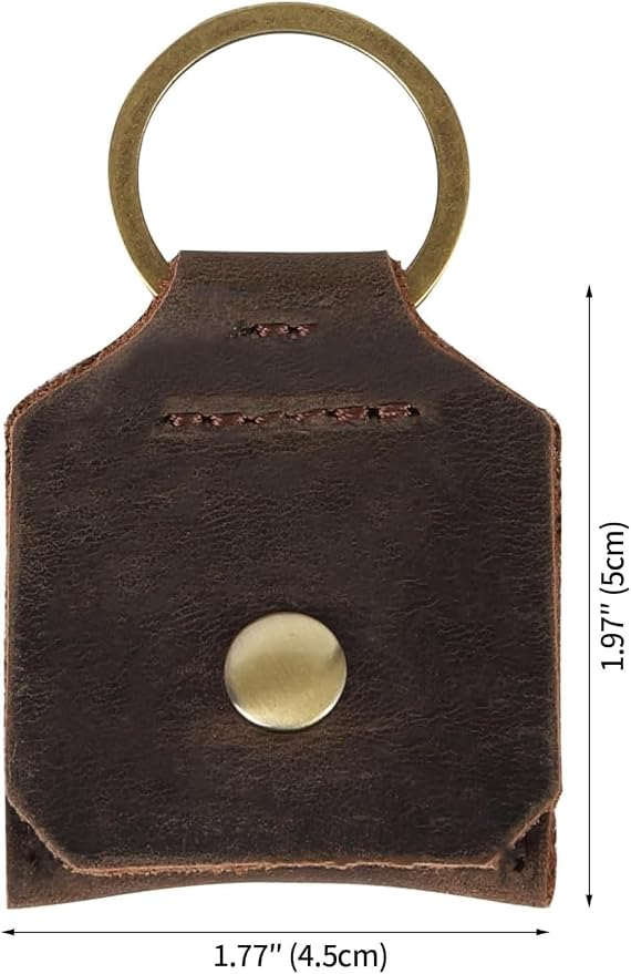 Jack&Chris Genuine Leather SD Card Holder Keychain, Anti-Shock Anti-Dust SD - Image 2