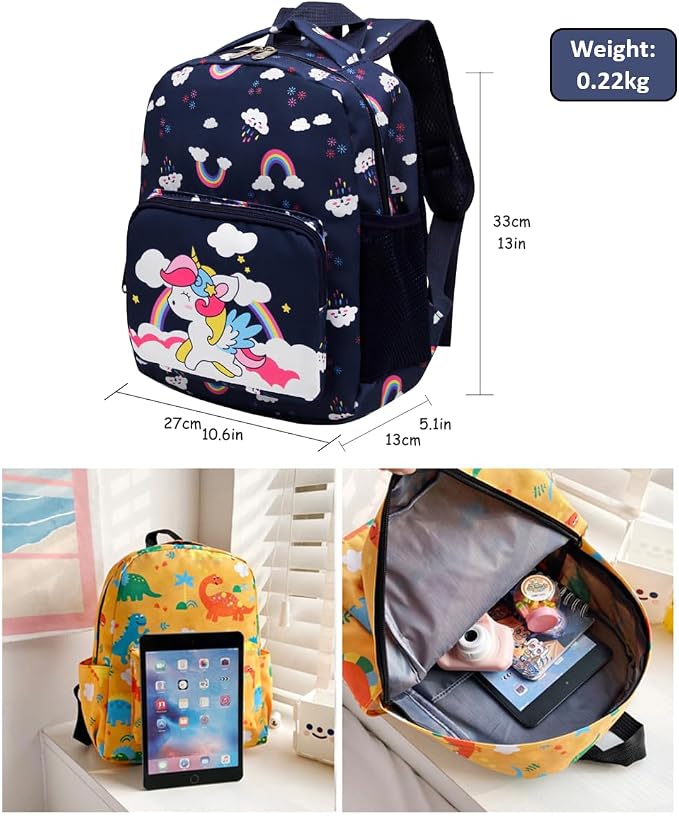 POWOFUN13 inch Kids Toddler Preschool Travel Backpack Cute Cartoon Backpack - Image 3