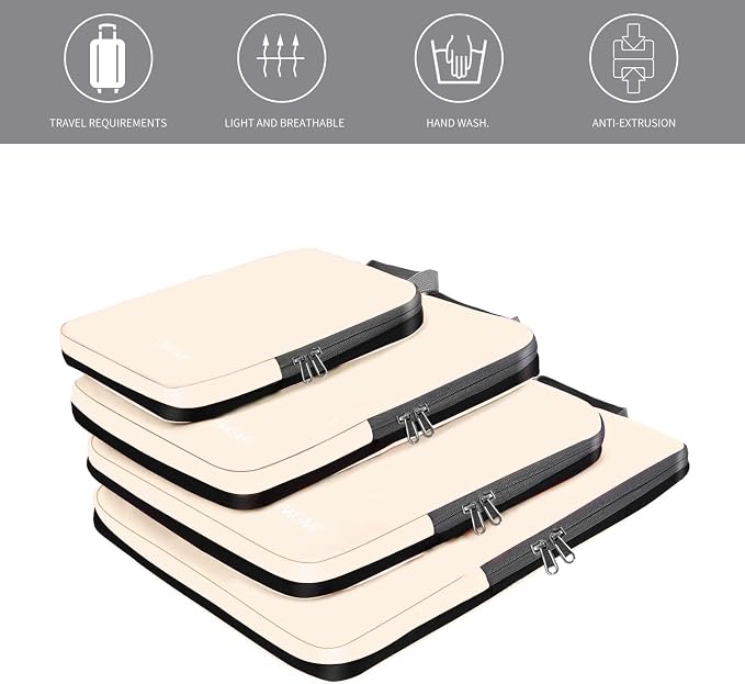 BAGAIL 4 Set/6 Set/8 Set Compression Packing Cubes Travel Accessories - Image 5