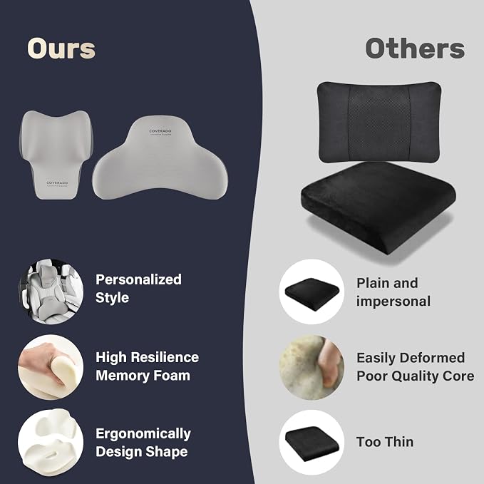 Coverado Lumbar Support and Headrest Pillow - Image 8