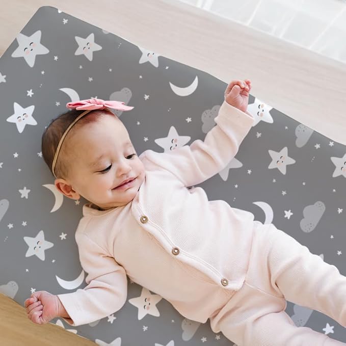 BROLEX Changing Pad Covers for Baby: Boy Girls Ultra Stretchy Soft 2 Pack - Image 2