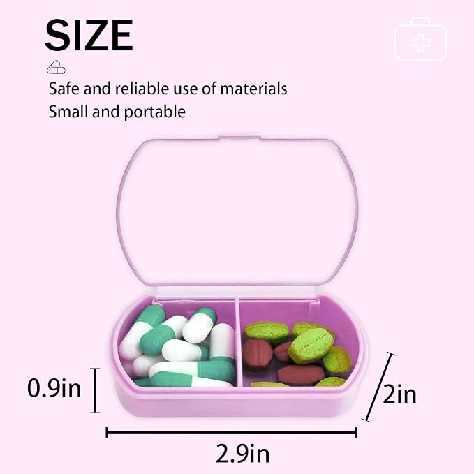 4PCS Small Pill Case Travel Pill Box Cute Pill Organizer - Image 2