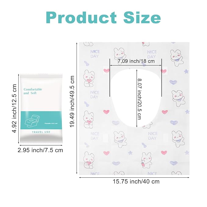50 Packs Toddler Toilet Seat Covers Disposable, Disposable Toilet Seat Covers - Image 2