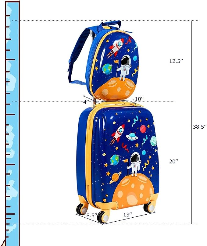 HONEY JOY Kids Luggage, Lightweight Toddler Suitcase, Durable ABS Hardshell - Image 7