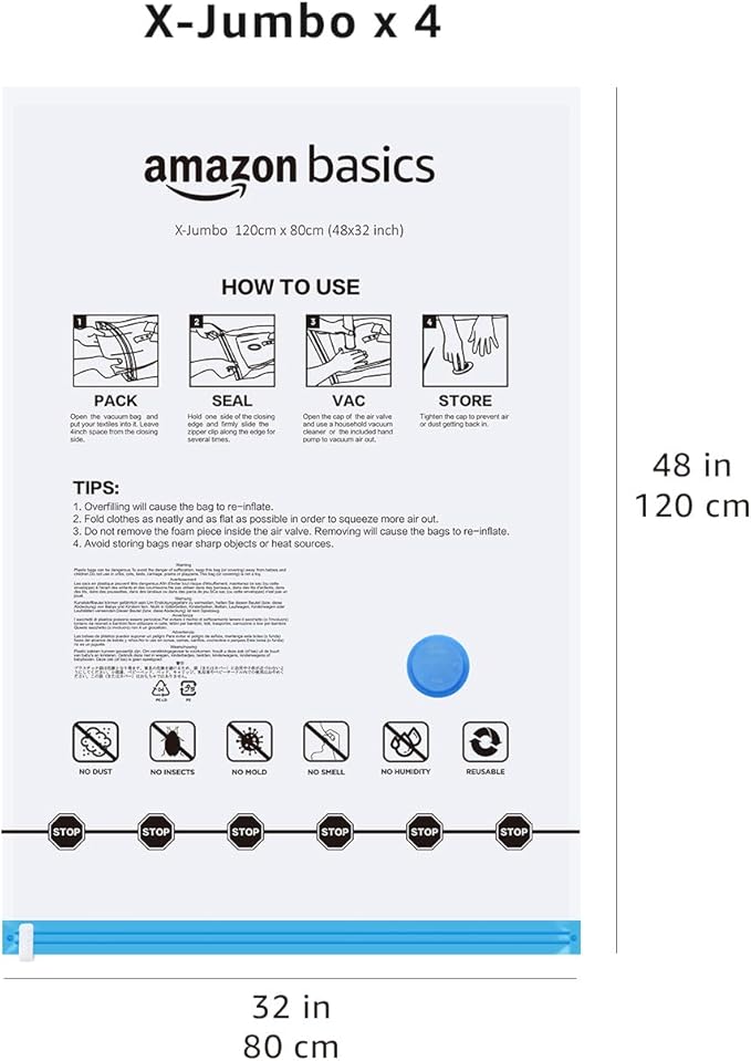 Amazon Basics Vacuum Compression Space Saving Storage Bags - Image 7