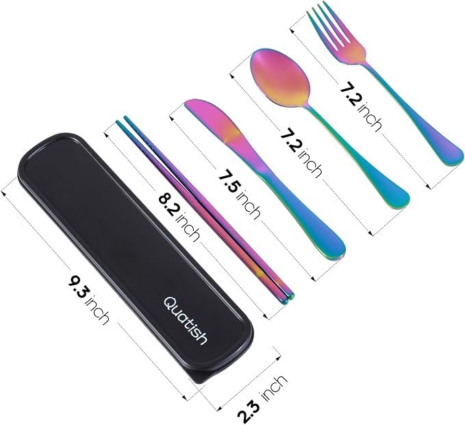 Travel Utensils with Case, Quatish Portable Silverware Set - Image 7