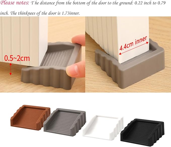 3 Pack Coffee Color Door Stoppers Doorstop, Rubber Door Stoppers Wedges - Image 2