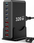 320W Fast Charging 8 Port USB C Charger Block, USB-C Charger Adapter by Unknown