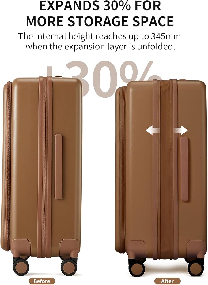 aji Expandable Top Opening 26 Inch Checked Luggage - Image 3