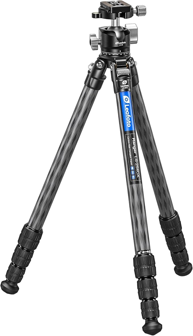 Leofoto Professional Camera Tripod, 4 Leg Sections, 360° Ball Head, Max Load by Leofoto