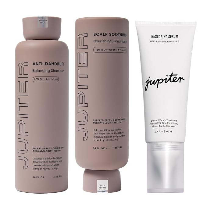Jupiter Anti-Dandruff Shampoo, Conditioner, & Serum Advanced Set, by Jupiter