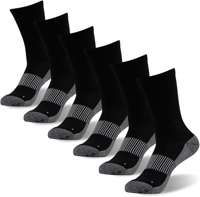 FOOTPLUS Hiking Copper Compression Socks, Unisex Cushioned Sole Arch Support by FOOTPLUS