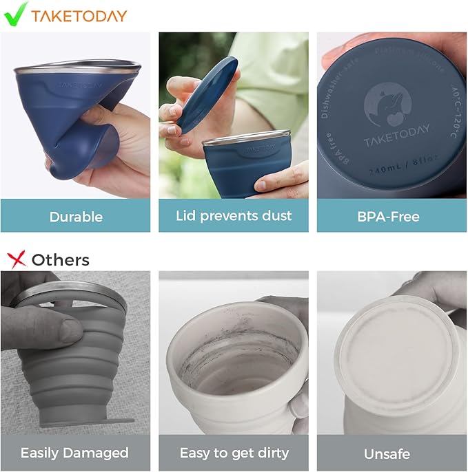 TakeToday 2PCS Collapsible Travel Cup - Image 2