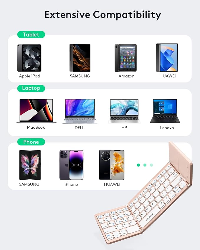Samsers Multi-Device Foldable Bluetooth Keyboard - Image 8