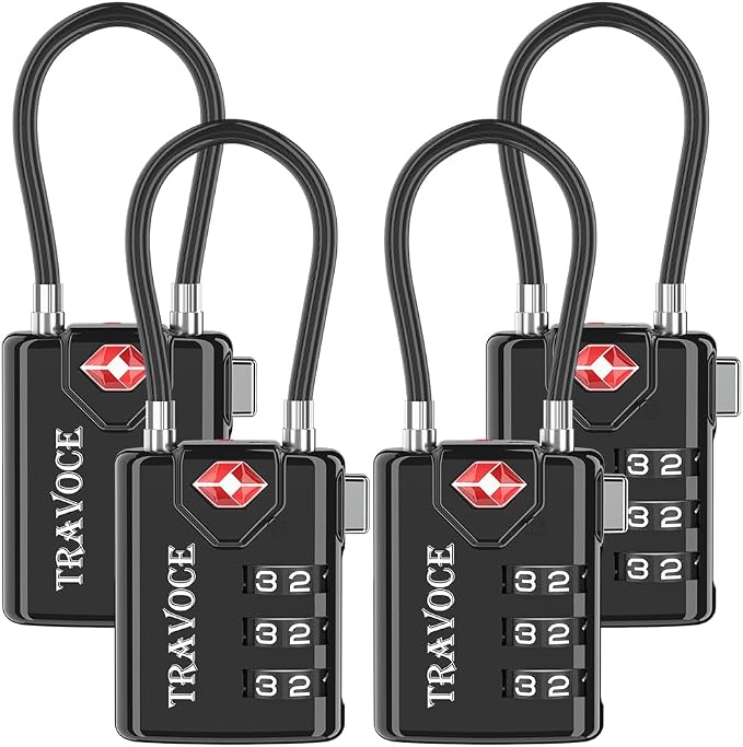 TSA Approved Luggage Locks, Travel Locks Which Also Work Great as Gym Locks by TRAVOCE