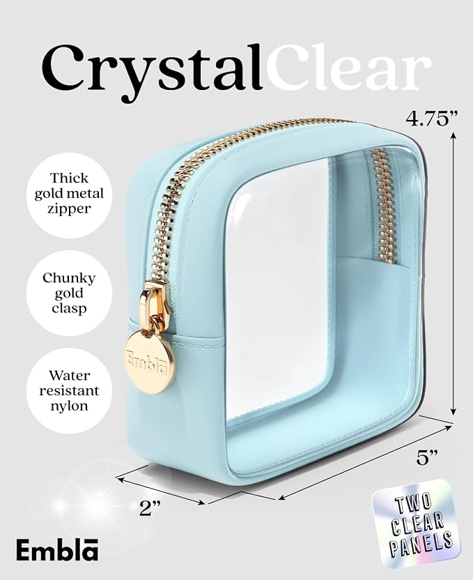 Embla Clear Makeup Bag Zipper Pouch, Transparent Cosmetic Case Organizer - Image 2