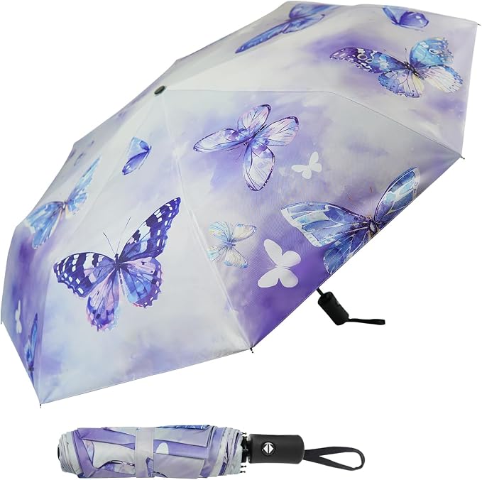 SY COMPACT Travel Umbrella Windproof Automatic Umbrellas Small Compact UV Sun by SYCOMPACT