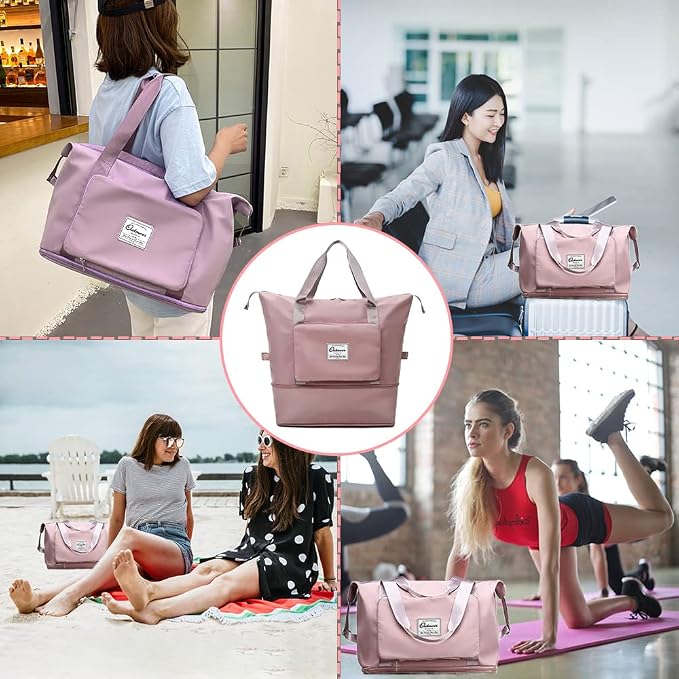 Large Capacity Foldable Travel Bag Expandable Portable Carry on Bag Dry&Wet - Image 6