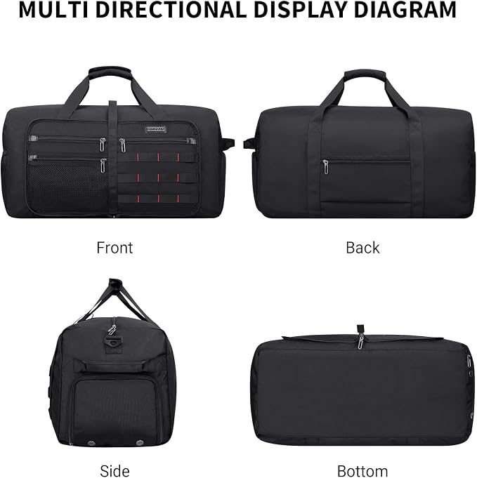 WITZMAN Foldable Duffle Bag for Travel 65L Lightweight Packable Duffel Bag - Image 9