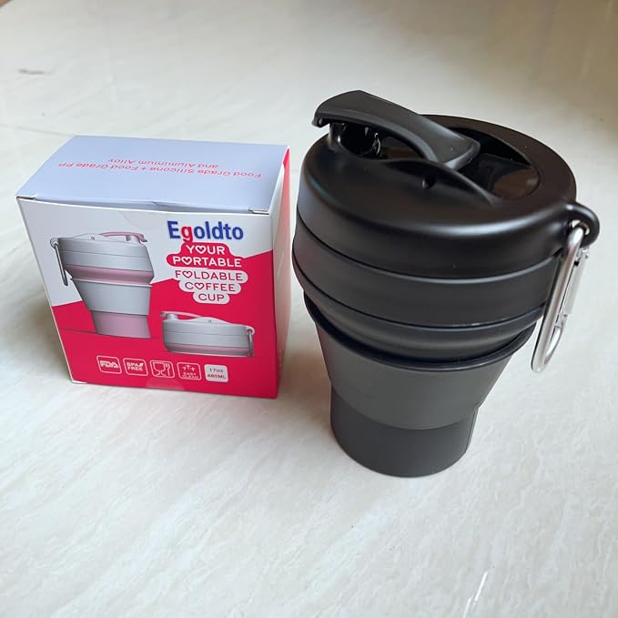 Collapsible Coffee Cup, 16 OZ 480ml Silicone Travel Folding Cup, Leak Proof BPA - Image 7