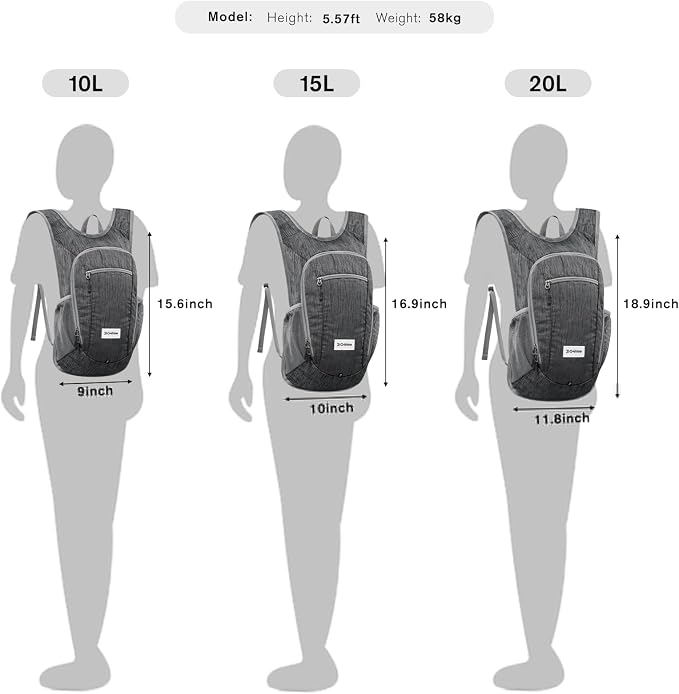 G4Free 10L/15L Hiking Backpack Lightweight Packable Hiking Daypack Small Travel - Image 2