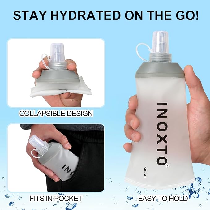 INOXTO Soft Flask, Collapsible Soft Water Bottles - Image 4