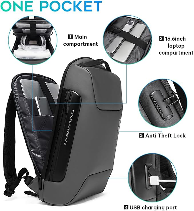 BANGE Anti Theft Backpack, Business Backpacks - Image 2