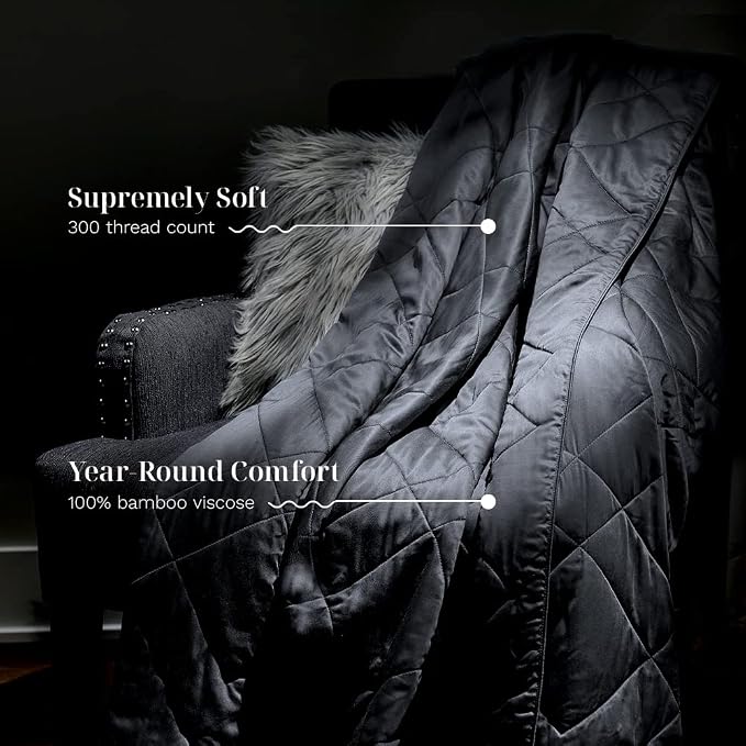 LUXOME Lightweight Blanket | 100% Rayon from Bamboo Fabric & Fill | King/Cal - Image 4
