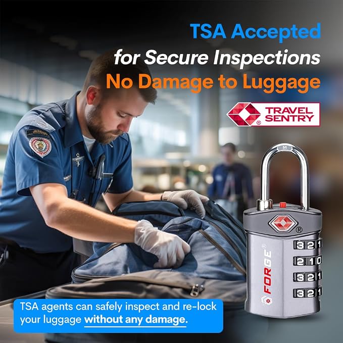 Forge 4-Digit Combination Lock, TSA Approved Locks - Image 2