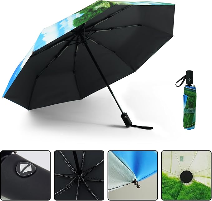 SY COMPACT Travel Umbrella Windproof Automatic Umbrellas Small Compact UV Sun - Image 5