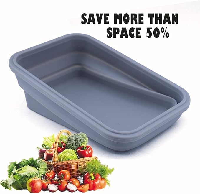 4 Pack Collapsible Silicone Food Containers Storage Lunch Bento Box - Image 6