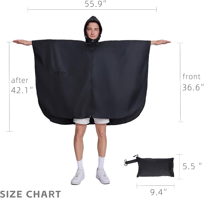 Cloak raincoat Unisex poncho Adult hooded men and women - Image 3